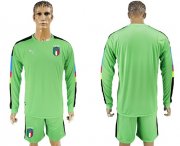 Wholesale Cheap Italy Blank Green Long Sleeves Goalkeeper Soccer Country Jersey
