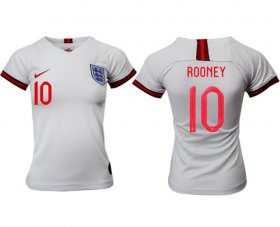 Wholesale Cheap Women\'s England #10 Rooney Home Soccer Country Jersey