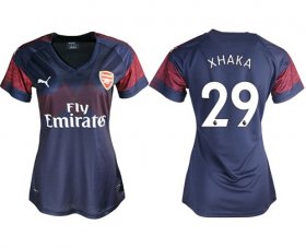 Wholesale Cheap Women\'s Arsenal #29 Xhaka Away Soccer Club Jersey