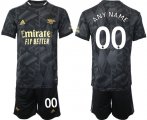 Cheap Men's Arsenal F.C Custom 2023 Black Away Soccer Jersey Suit