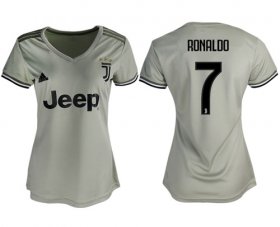 Wholesale Cheap Women\'s Juventus #7 Ronaldo Away Soccer Club Jersey
