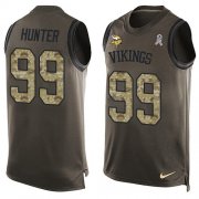 Wholesale Cheap Nike Vikings #99 Danielle Hunter Green Men's Stitched NFL Limited Salute To Service Tank Top Jersey