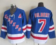 Wholesale Cheap Rangers #7 Rod Gilbert Light Blue CCM Throwback Stitched NHL Jersey