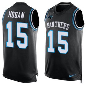 Wholesale Cheap Nike Panthers #15 Chris Hogan Black Team Color Men\'s Stitched NFL Limited Tank Top Jersey
