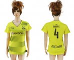Wholesale Cheap Women's Dortmund #4 Subotic Home Soccer Club Jersey