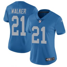Wholesale Cheap Nike Lions #21 Tracy Walker Blue Throwback Women\'s Stitched NFL Vapor Untouchable Limited Jersey