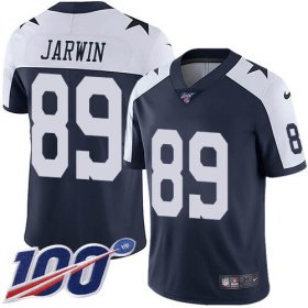 Wholesale Cheap Nike Cowboys #89 Blake Jarwin Navy Blue Thanksgiving Men\'s Stitched NFL 100th Season Vapor Throwback Limited Jersey