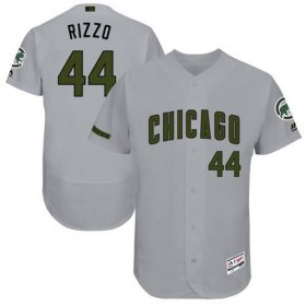 Wholesale Cheap Cubs #44 Anthony Rizzo Grey Flexbase Authentic Collection Memorial Day Stitched MLB Jersey