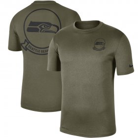 Wholesale Cheap Men\'s Seattle Seahawks Nike Olive 2019 Salute to Service Sideline Seal Legend Performance T-Shirt