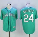 Wholesale Cheap Mariners #24 Ken Griffey Green New Cool Base 2016 Hall Of Fame Patch Stitched MLB Jersey