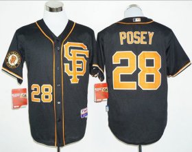 Wholesale Cheap Giants #28 Buster Posey Black 2016 Cool Base Stitched MLB Jersey