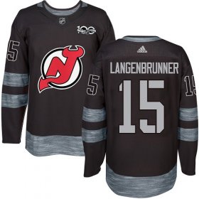 Wholesale Cheap Adidas Devils #15 Jamie Langenbrunner Black 1917-2017 100th Anniversary Stitched NHL Jersey