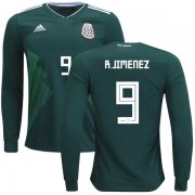Wholesale Cheap Mexico #9 R.Jimenez Home Long Sleeves Kid Soccer Country Jersey