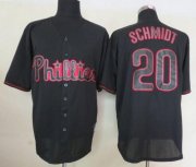 Wholesale Cheap Phillies #20 Mike Schmidt Black Fashion Stitched MLB Jersey
