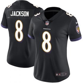 Wholesale Cheap Nike Ravens #8 Lamar Jackson Black Alternate Women\'s Stitched NFL Vapor Untouchable Limited Jersey