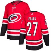 Wholesale Cheap Adidas Hurricanes #27 Justin Faulk Red Home Authentic Stitched NHL Jersey