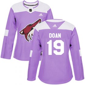 Wholesale Cheap Adidas Coyotes #19 Shane Doan Purple Authentic Fights Cancer Women\'s Stitched NHL Jersey