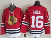 Wholesale Cheap Blackhawks #16 Bobby Hull Red CCM Throwback Stitched NHL Jersey