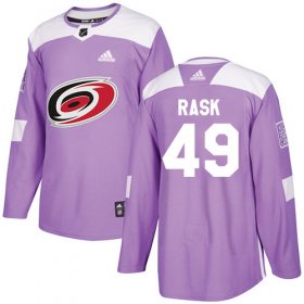 Wholesale Cheap Adidas Hurricanes #49 Victor Rask Purple Authentic Fights Cancer Stitched Youth NHL Jersey