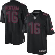 Wholesale Cheap Nike 49ers #16 Joe Montana Black Men's Stitched NFL Impact Limited Jersey
