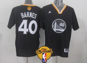 Wholesale Cheap Men\'s Golden State Warriors #40 Harrison Barnes Black Short-Sleeved 2016 The NBA Finals Patch Jersey