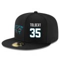 Wholesale Cheap Carolina Panthers #35 Mike Tolbert Snapback Cap NFL Player Black with White Number Stitched Hat