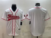Wholesale Cheap Men's Houston Texans Blank White With Patch Cool Base Stitched Baseball Jersey