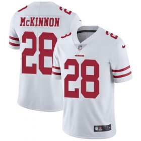 Wholesale Cheap Nike 49ers #28 Jerick McKinnon White Men\'s Stitched NFL Vapor Untouchable Limited Jersey