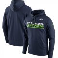 Wholesale Cheap Men's Seattle Seahawks Nike College Navy Sideline Circuit Pullover Performance Hoodie