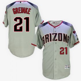 Wholesale Cheap Diamondbacks #21 Zack Greinke Gray/Brick New Cool Base Stitched MLB Jersey