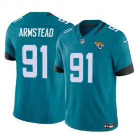 Cheap Men\'s Jacksonville Jaguars #91 Arik Armstead Teal 2024 F.U.S.E Vapor Untouchable Limited Football Stitched Jersey