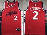 Cheap Men's Los Angeles Clippers #2 Kawhi Leonard Red Stitched Jersey