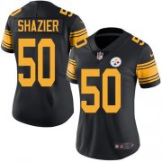 Wholesale Cheap Nike Steelers #50 Ryan Shazier Black Women's Stitched NFL Limited Rush Jersey