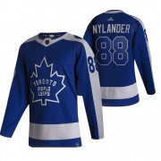 Wholesale Cheap Toronto Maple Leafs #88 William Nylander Blue Men's Adidas 2020-21 Reverse Retro Alternate NHL Jersey