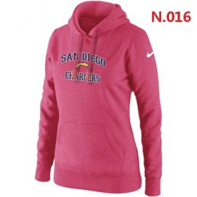 Wholesale Cheap Women\'s Nike San Diego Chargers Heart & Soul Pullover Hoodie Pink