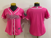 Wholesale Cheap Women's Las Vegas Raiders Blank Pink With Patch Cool Base Stitched Baseball Jersey