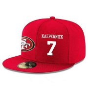Wholesale Cheap San Francisco 49ers #7 Colin Kaepernick Snapback Cap NFL Player Red with White Number Stitched Hat