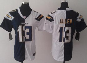 Wholesale Cheap Nike Chargers #13 Keenan Allen Navy Blue/White Women\'s Stitched NFL Elite Split Jersey