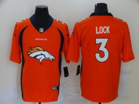 Wholesale Cheap Men\'s Denver Broncos #3 Drew Lock Orange 2020 Big Logo Vapor Untouchable Stitched NFL Nike Fashion Limited Jersey