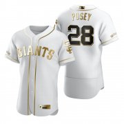 Wholesale Cheap San Francisco Giants #28 Buster Posey White Nike Men's Authentic Golden Edition MLB Jersey