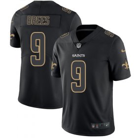 Wholesale Cheap Nike Saints #9 Drew Brees Black Men\'s Stitched NFL Limited Rush Impact Jersey