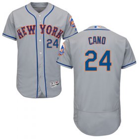 Wholesale Cheap Mets #24 Robinson Cano Grey Flexbase Authentic Collection Stitched MLB Jersey