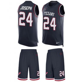 Wholesale Cheap Nike Texans #24 Johnathan Joseph Navy Blue Team Color Men\'s Stitched NFL Limited Tank Top Suit Jersey