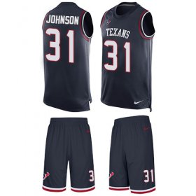 Wholesale Cheap Nike Texans #31 David Johnson Navy Blue Team Color Men\'s Stitched NFL Limited Tank Top Suit Jersey