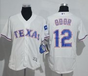 Wholesale Cheap Rangers #12 Rougned Odor White Flexbase Authentic Collection Stitched MLB Jersey