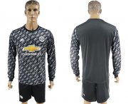 Wholesale Cheap Manchester United Blank Black Long Sleeves Soccer Club Jersey