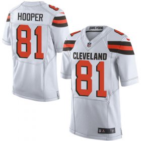 Wholesale Cheap Nike Browns #81 Austin Hooper White Men\'s Stitched NFL New Elite Jersey