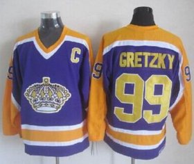 Wholesale Cheap Kings #99 Wayne Gretzky Purple CCM Throwback Stitched NHL Jersey