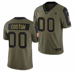 Wholesale Cheap Men\'s Olive Dallas Cowboys ACTIVE PLAYER Custom 2021 Salute To Service Limited Stitched Jersey