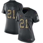 Wholesale Cheap Nike Cardinals #21 Patrick Peterson Black Women's Stitched NFL Limited 2016 Salute to Service Jersey